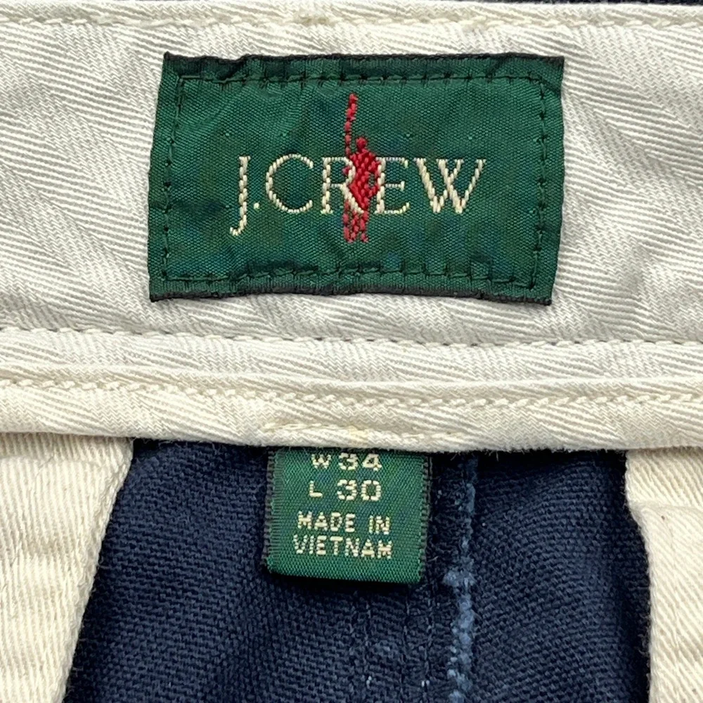 J.Crew Oarsman Trousers Men's 34x30* Blue Classic Fit Canvas Chino Preppy Pants